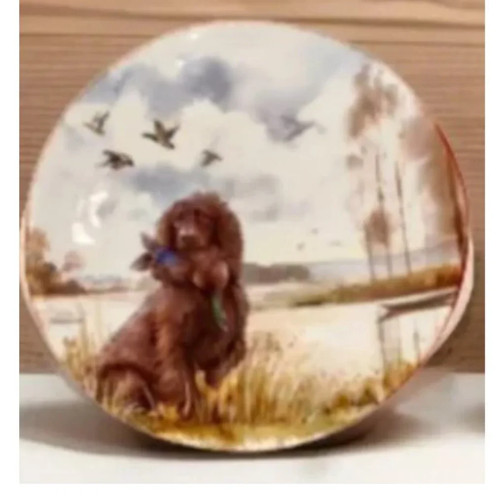 Southern Living English Spaniel Dog Bird Duck Accent Salad Plate 8.37in.